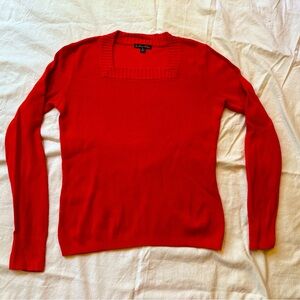Brooks Brothers Women’s Square Neck Sweater, Deep Orange, Size M
